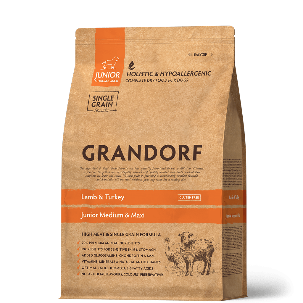 Grandorf Junior Lamb&Turkey — Сухой корм для щенков с четырех месяцев,ягненок с индейкой,10кг.